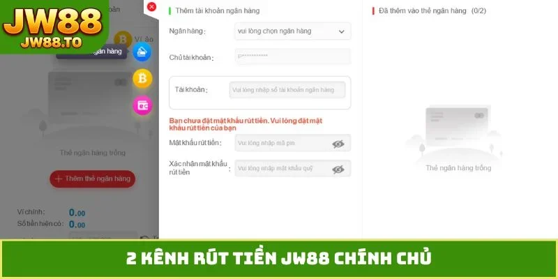 Rút Tiền JW88 - Hướng Dẫn Chuyển Vốn Về Thẻ Ngân Hàng, Ví Ảo - bet164.casa